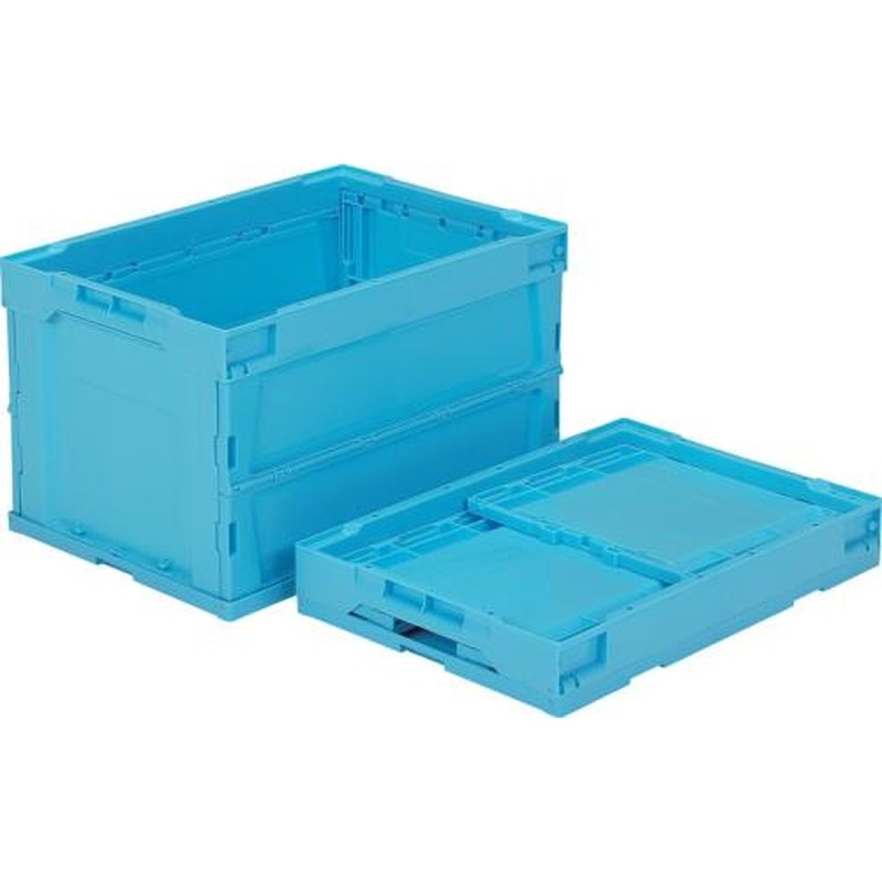 エスコ EA506AA-14 530x366x325mm/51.9L折畳コンテナ(青) 1個（ご注文単位1個）【直送品】