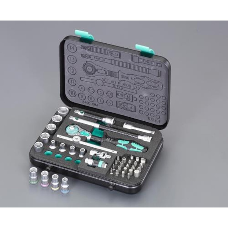 エスコ EA617AH-200 1/4”DRソケットレンチセット(ZYKLOP) 1個（ご注文単位1個）【直送品】