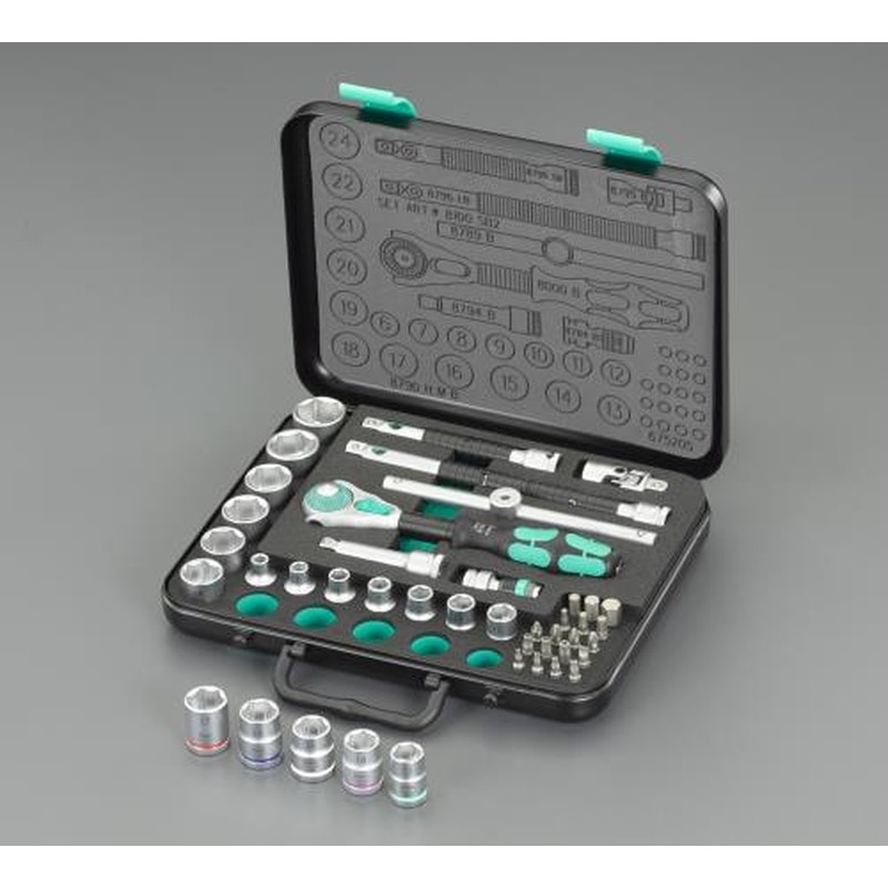 エスコ EA617AK-200 3/8”DRソケットレンチセット(ZYKLOP) 1個（ご注文単位1個）【直送品】