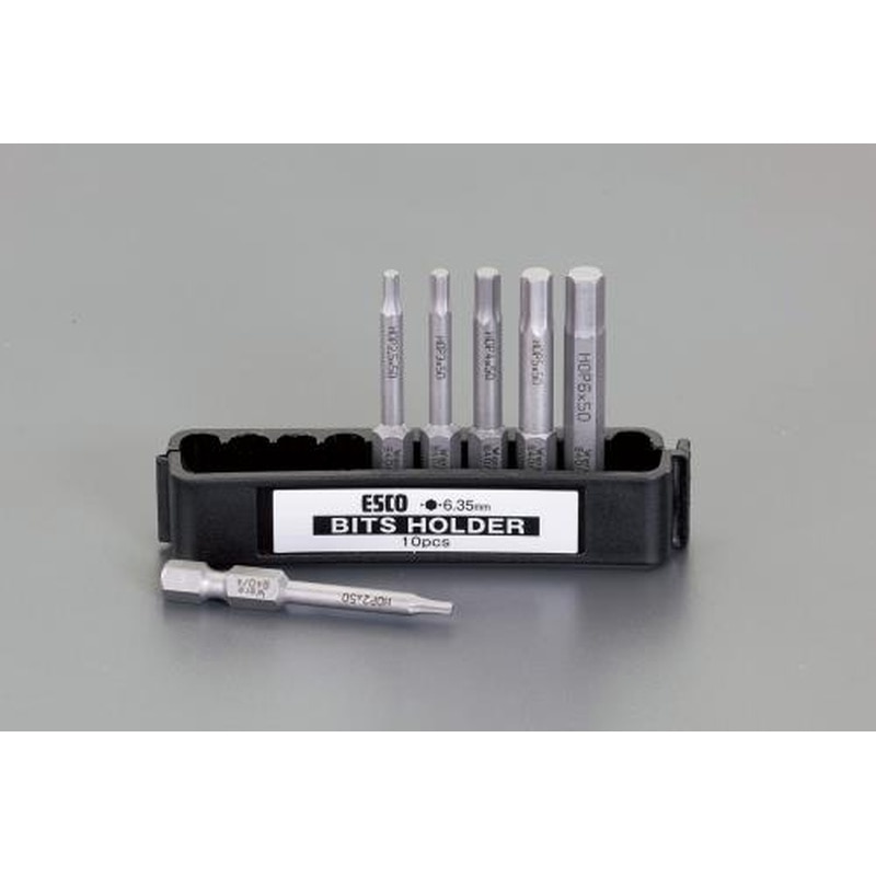 エスコ EA611GR-20 6本組［Hex]ドライバービットセット 1個（ご注文単位1個）【直送品】