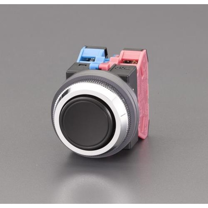 エスコ EA940D-3A 1a-1b/30mm押しボタンスイッチ(平型/黒) 1個（ご注文単位1個）【直送品】