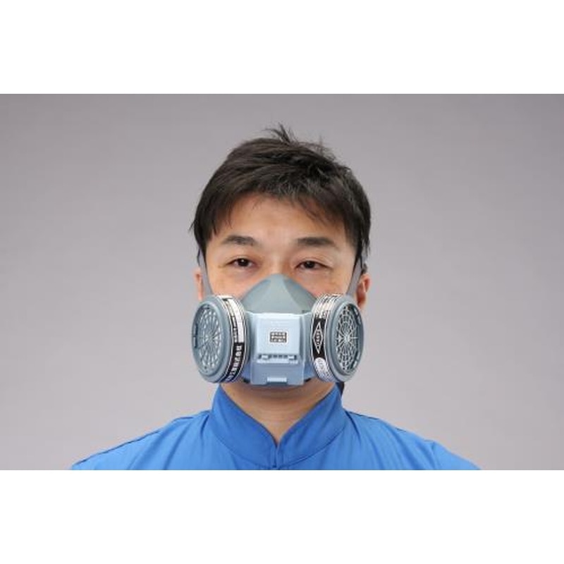 エスコ EA800MS-7A 吸収缶交換マスク(2缶式) 1個（ご注文単位1個）【直送品】