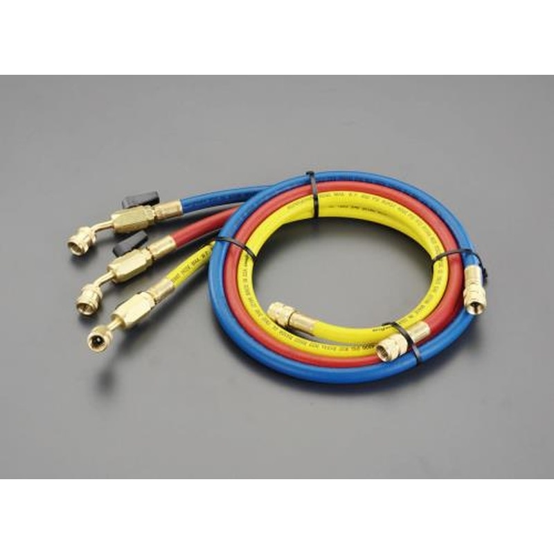 エスコ EA104AK-20 100cm/R12・R22・R502バルブ付チャージングホースセット 1個（ご注文単位1個）【直送品】