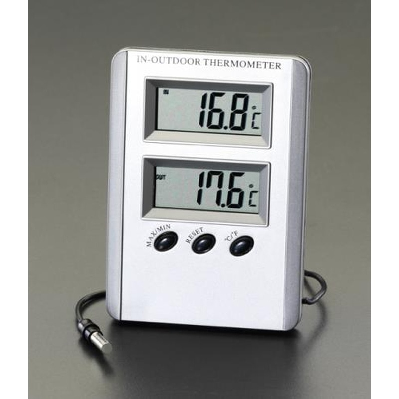 エスコ EA728AC-13A[室内・室外]最高・最低温度計(デジタル) 1個（ご注文単位1個）【直送品】