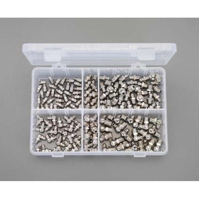 エスコ EA991CX-44 UNF1/4”-UNF5/16”-G1/8”グリースニップルセット 1個（ご注文単位1個）【直送品】