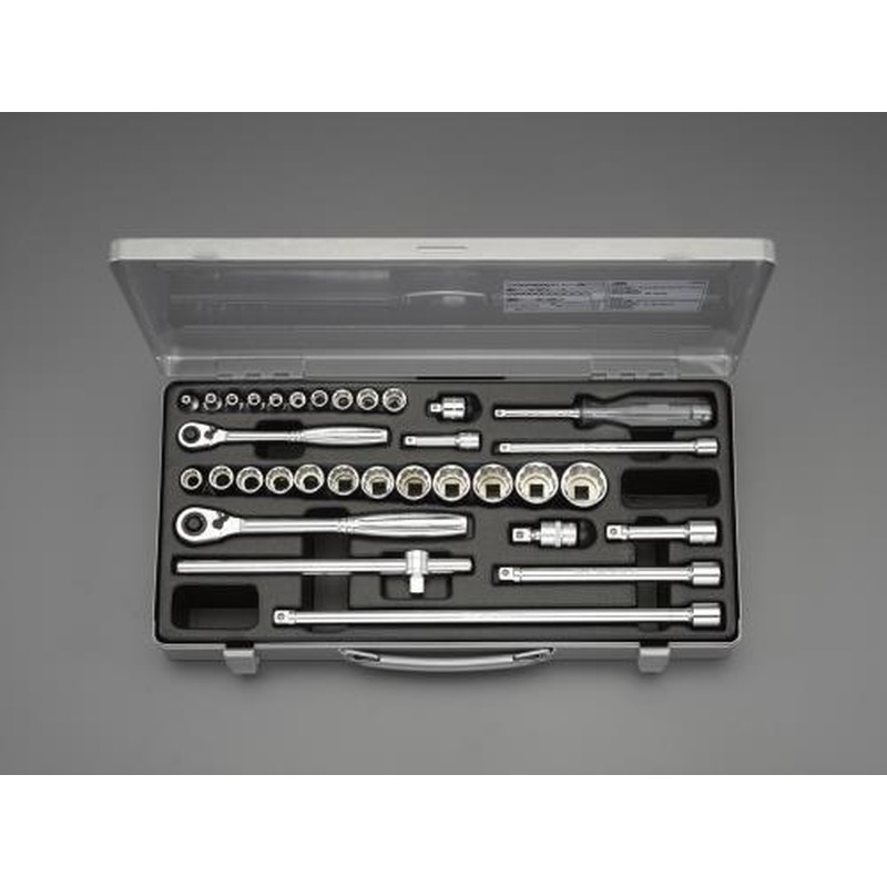 エスコ EA618H-5 1/4”DR・3/8”DRソケットレンチセット 1個（ご注文単位1個）【直送品】