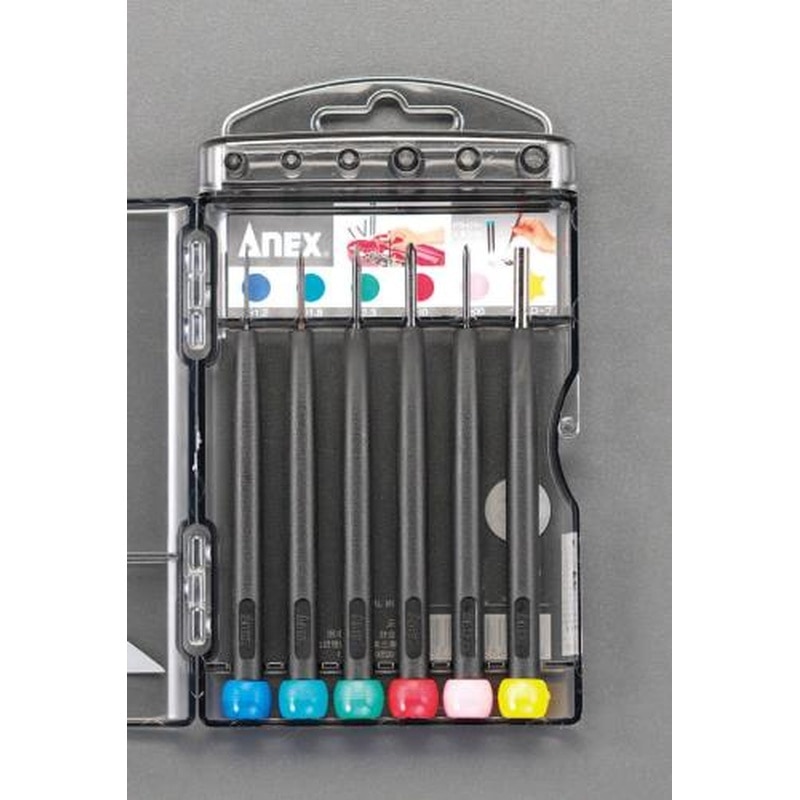 エスコ EA552ED-1 6本組［＋-]ドライバー(精密用) 1個（ご注文単位1個）【直送品】