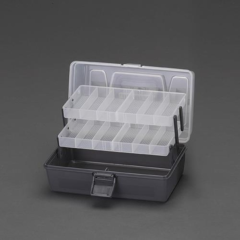 エスコ EA505-4 305x190x140mm工具箱(2段皿付) 1個（ご注文単位1個）【直送品】
