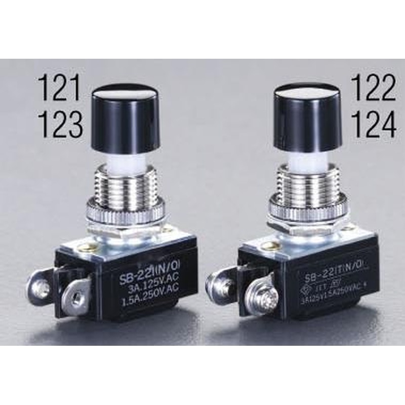 エスコ EA940DA-121 12.5mm用押ボタンスイッチ(単極単投/小型) 1個(ご注文単位1個)【直送品】