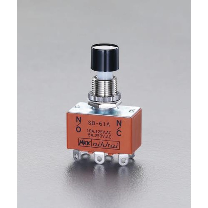 エスコ EA940DA-112 125V/3A押ボタンスイッチ(2極双投/小型) 1個(ご注文単位1個)【直送品】