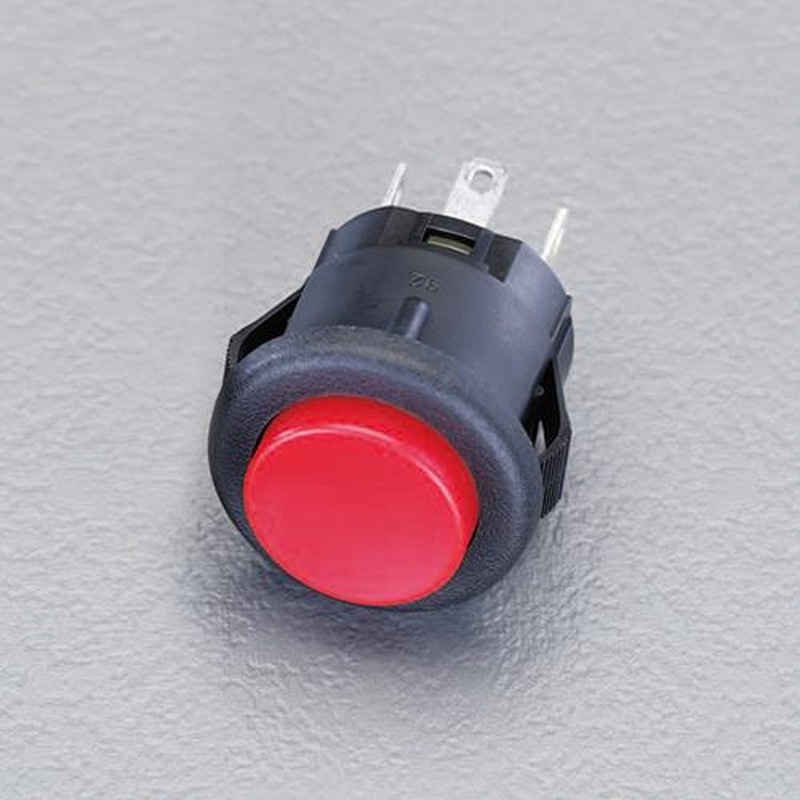 エスコ EA940DA-136 125V/3A押しボタンスイッチ(単極双投/赤) 1個(ご注文単位1個)【直送品】