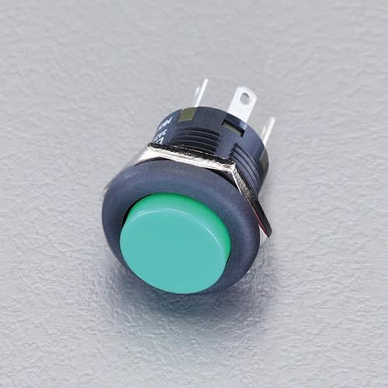 エスコ EA940DA-138 125V/3A押しボタンスイッチ(2極双投/緑) 1個(ご注文単位1個)【直送品】