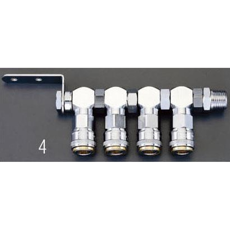 エスコ EA140DL-4 R1/2”/4連マルチ連結自在カップリング 1個（ご注文単位1個）【直送品】