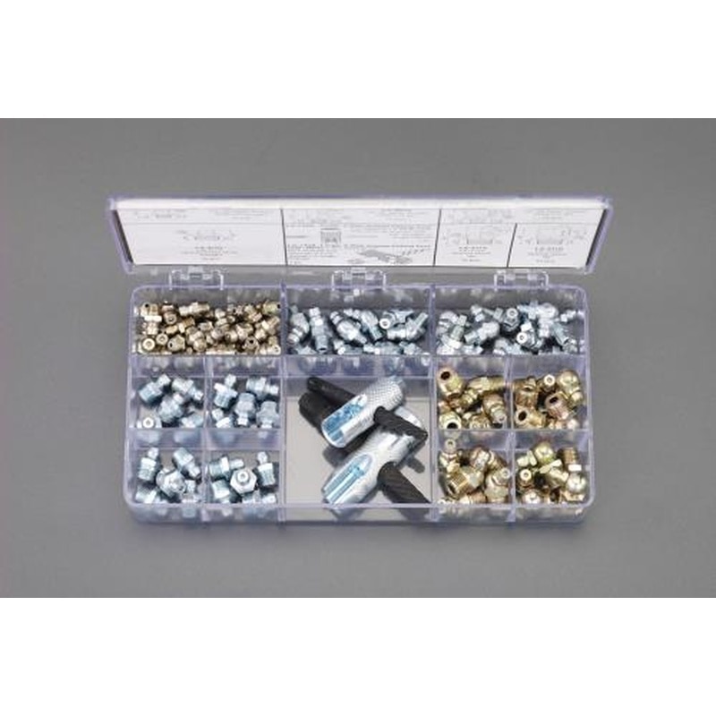 エスコ EA991CX-101 UNF1/4”-PTF1/8”グリースニップルセット 1個（ご注文単位1個）【直送品】