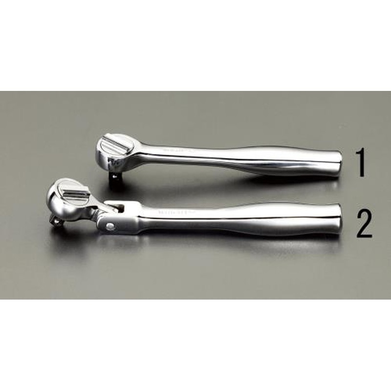 エスコ EA618VE-2 1/4”DR/140mmラチェットハンドル(首振りタイプ) 1個（ご注文単位1個）【直送品】