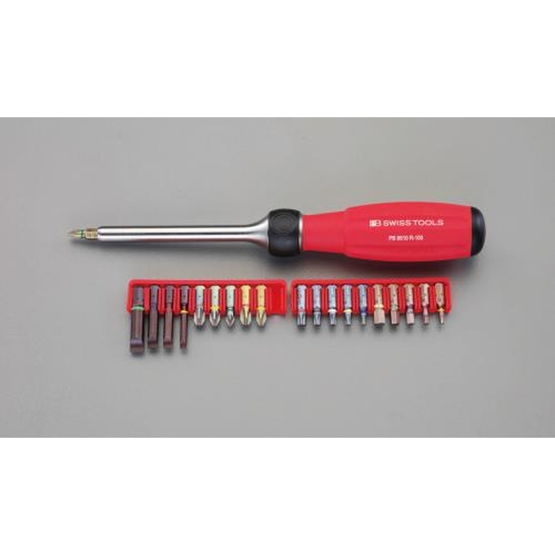 エスコ EA550PC ドライバービットセット(ラチェット式ハンドル付) 1個（ご注文単位1個）【直送品】