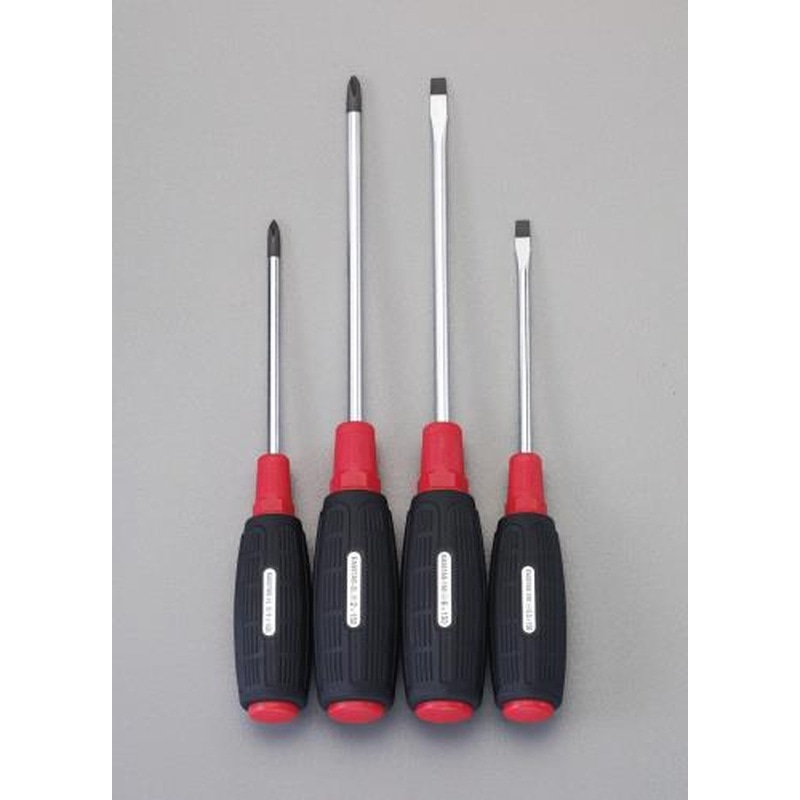 エスコ EA557AS-10 4本組［＋-]ドライバー(ロング) 1個（ご注文単位1個）【直送品】