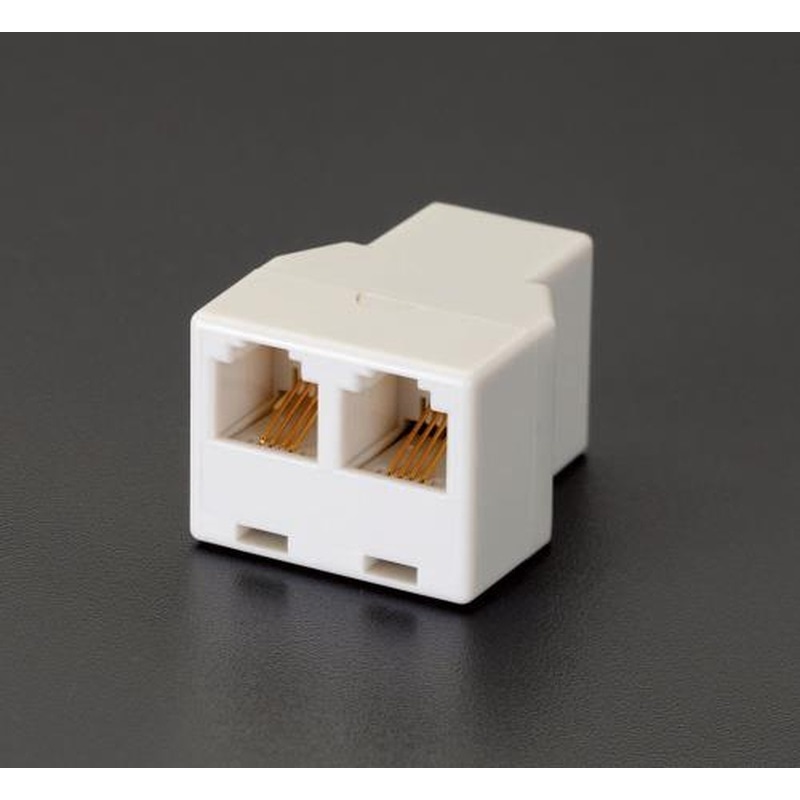 エスコ EA764CB-2 モジュラーコード2分配アダプター(6極4芯) 1個（ご注文単位1個）【直送品】