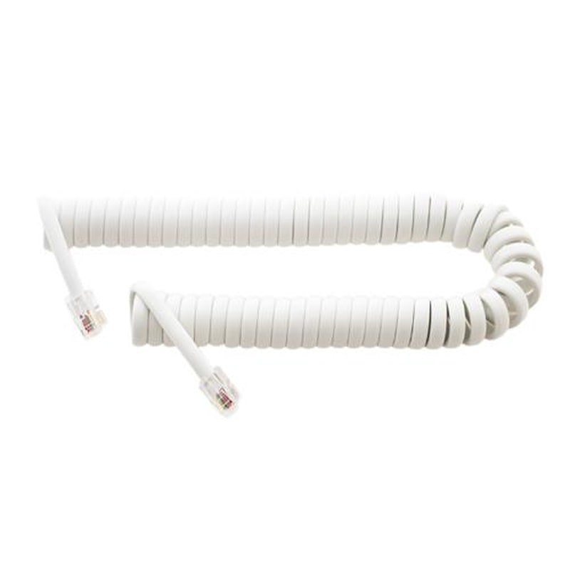 エスコ EA764CC-1 受話器用カールコード(クロス結線/白) 1個(ご注文単位1個)【直送品】