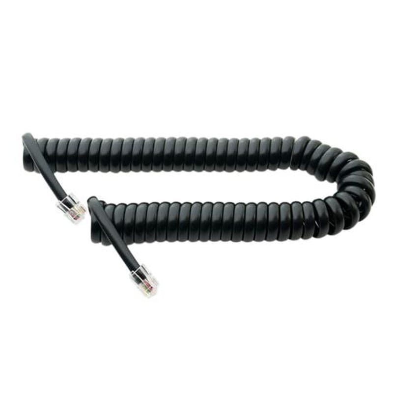 エスコ EA764CC-2 受話器用カールコード(クロス結線/黒) 1個(ご注文単位1個)【直送品】