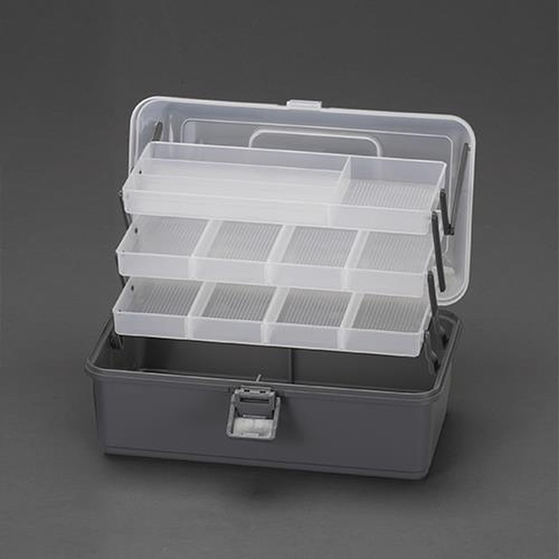 エスコ EA505-5A 368x225x200mm工具箱(3段皿付) 1個(ご注文単位1個)【直送品】