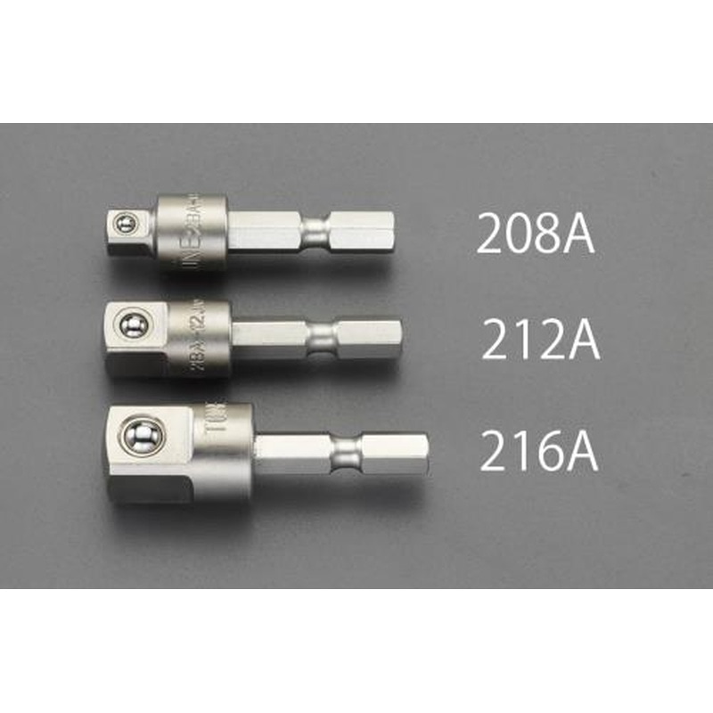 エスコ EA618AX-216A 1/2”DRx1/4”HEX/51mmソケットアダプター 1個（ご注文単位1個）【直送品】