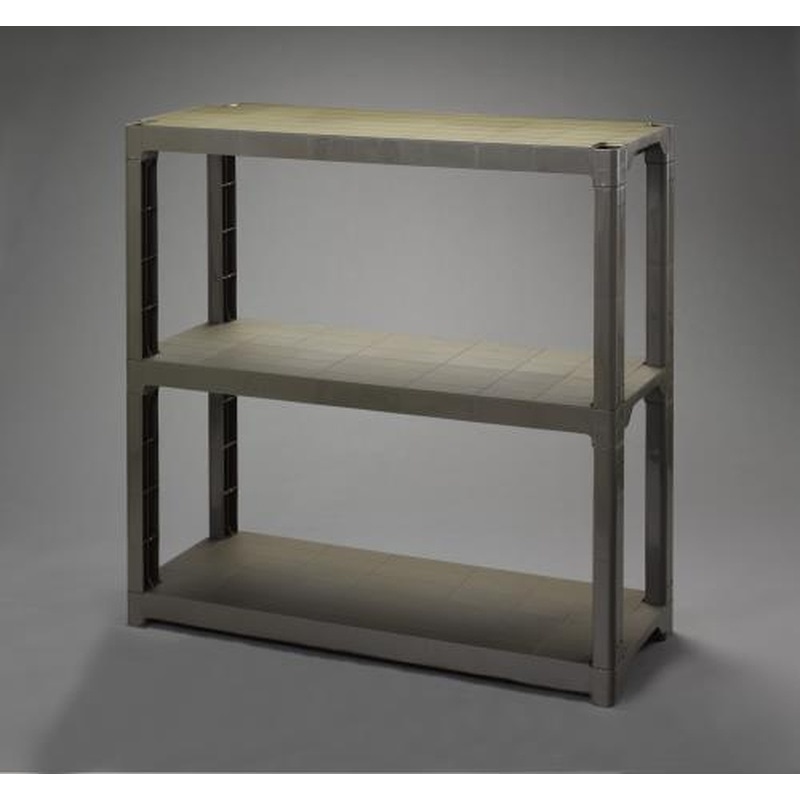 エスコ EA976AL-33 1200x450x1229mm/3段ラック棚(OD色/P.P製) 1個(ご注文単位1個)【直送品】