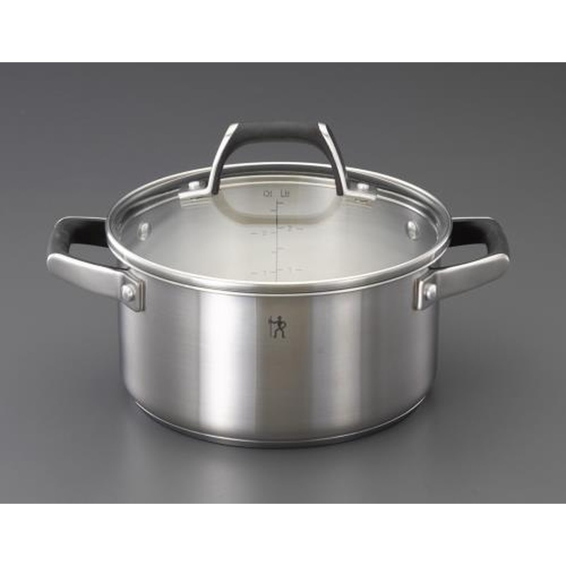 エスコ EA913VM-28B 200mm/3.0L両手鍋(ステンレス製) 1個（ご注文単位1個）【直送品】