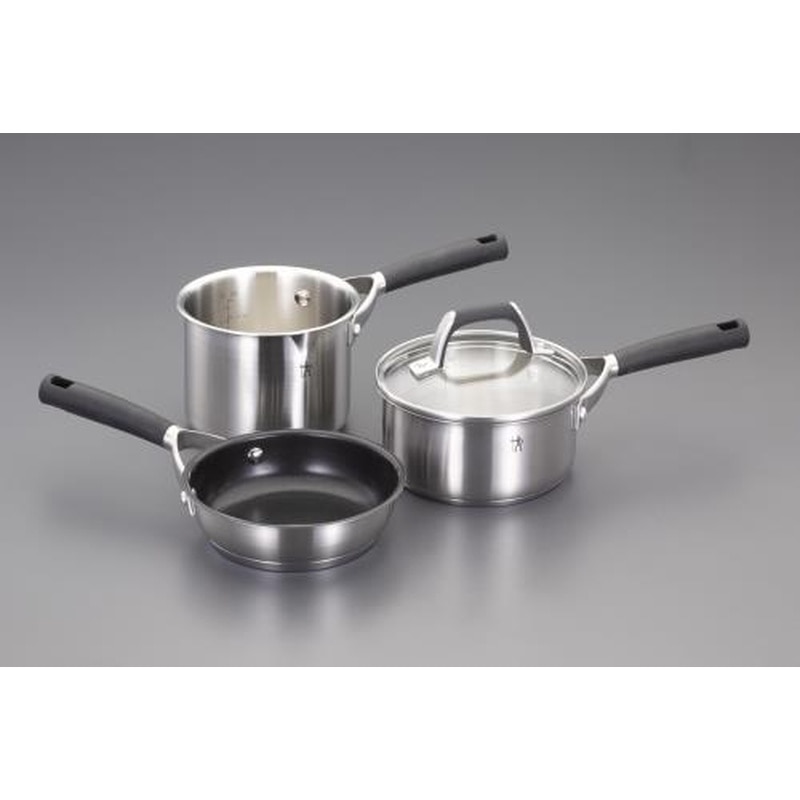 エスコ EA913VM-40B 鍋3点セット(IH対応) 1個（ご注文単位1個）【直送品】