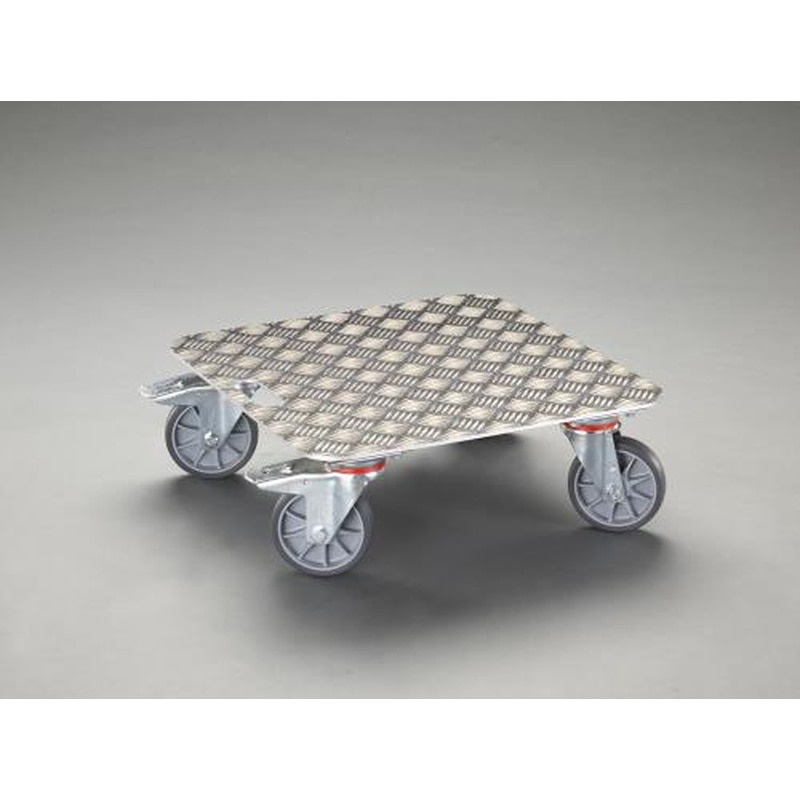 エスコ EA520AD-14 500x500mm/250kgドーリー(ブレーキ付/アルミ製) 1個（ご注文単位1個）【直送品】