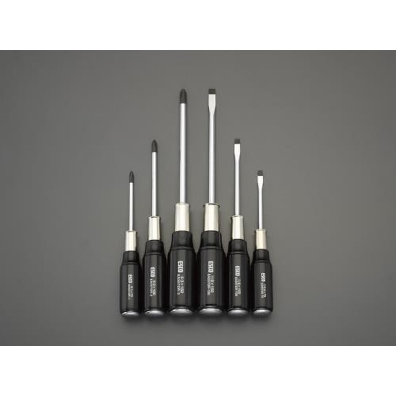 エスコ EA557DR-600 6本組ドライバー(貫通型・木柄) 1個(ご注文単位1個)【直送品】