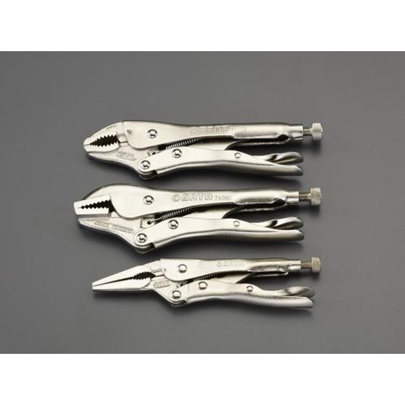 エスコ EA682LA 3本組ロッキングプライヤーセット 1個(ご注文単位1個)【直送品】