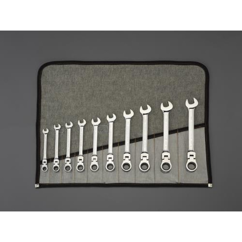 エスコ EA614LK-1 10本組コンビネーションギアレンチ(首振) 1個（ご注文単位1個）【直送品】