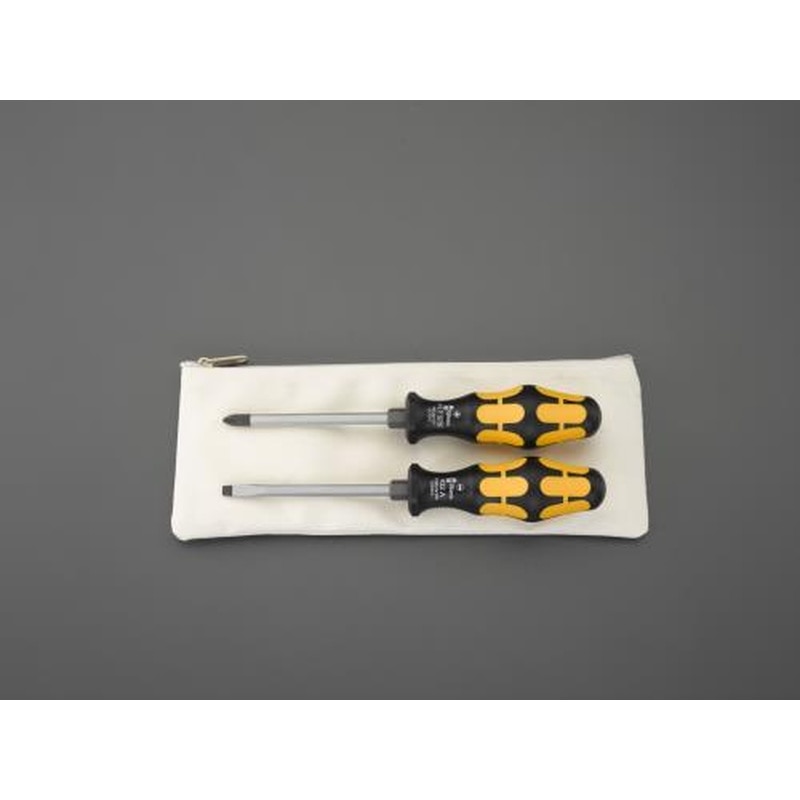 エスコ EA560E-20 2本組［＋-]ドライバー(貫通柄/手元六角) 1個（ご注文単位1個）【直送品】