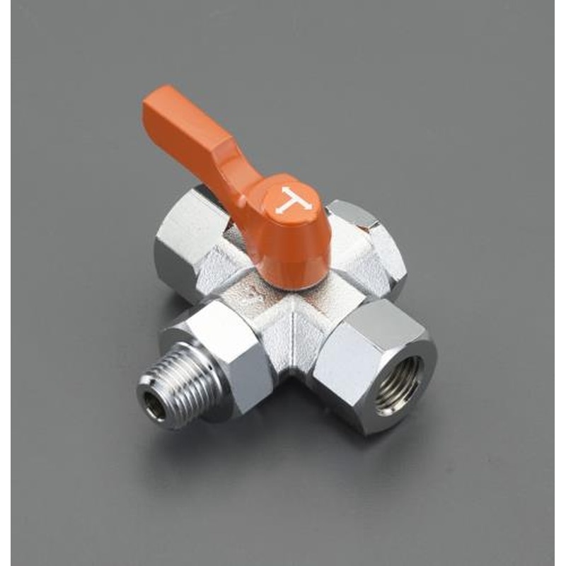 エスコ EA425BZ-101 R1/8”xRc1/8”三方四面ミニボールバルブ 1個（ご注文単位1個）【直送品】