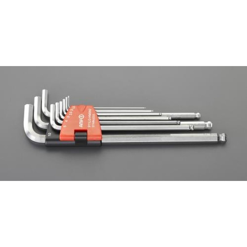 エスコ EA573GS 1.5-10mm/9本組［Hexagon]キーレンチ(ステンレス製) 1個（ご注文単位1個）【直送品】