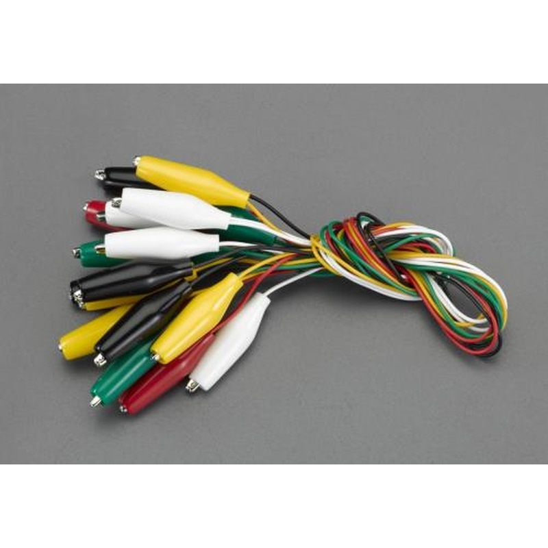 エスコ EA940DT-1 450mm/0.1mm2テストリード(両端クリップ/10本) 1個（ご注文単位1個）【直送品】