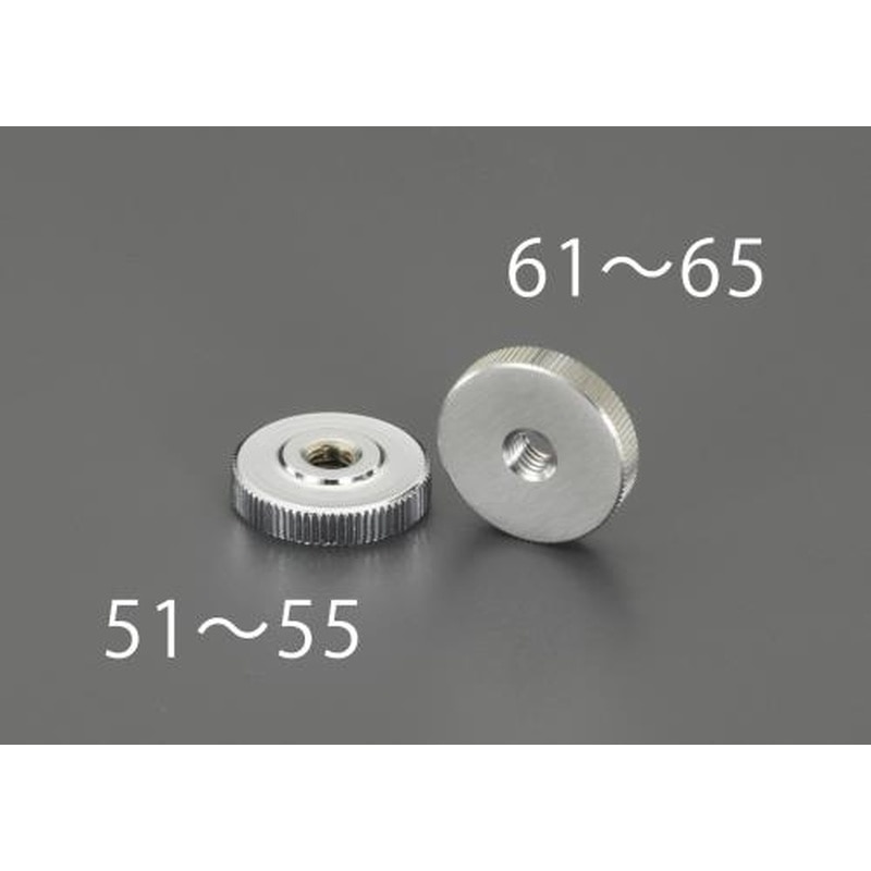 エスコ EA948BW-53 M6x6mmローレットナット(スチール製) 1個（ご注文単位1個）【直送品】