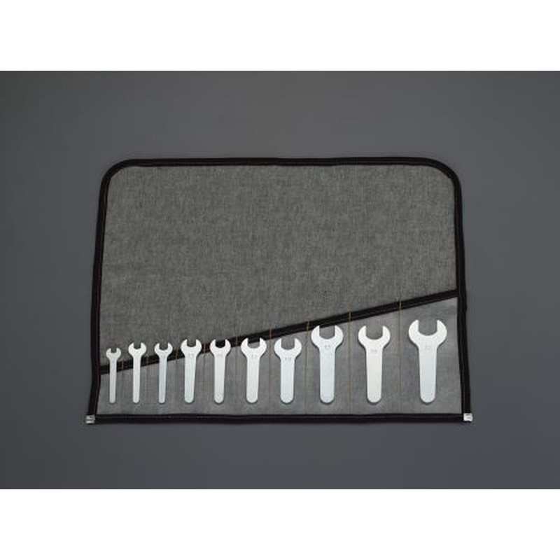 エスコ EA615AS 10本組/8-27mm片口スパナ(ショートハンドル・薄型) 1個（ご注文単位1個）【直送品】