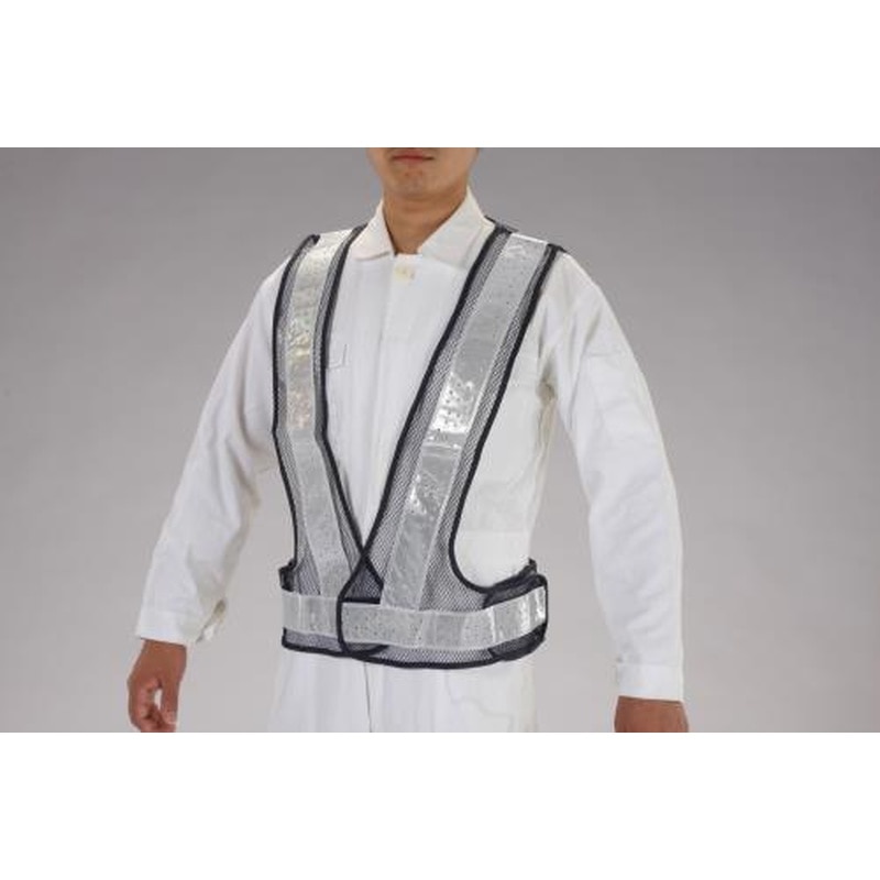 エスコ EA983R-56 安全ベスト(紺/白/軽量タイプ) 1個（ご注文単位1個）【直送品】