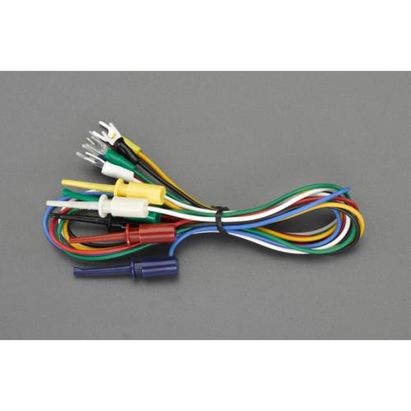 エスコ EA940DT-46 500mm/0.3mm2テストリード(クリップ・Y形端子/6本) 1個（ご注文単位1個）【直送品】