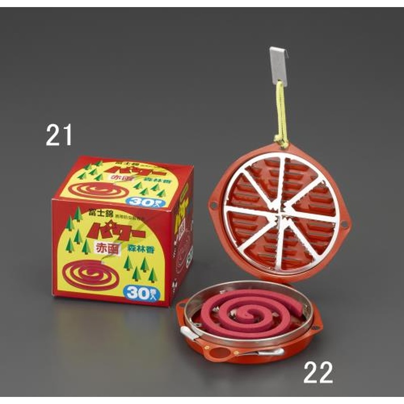 エスコ EA941B-21 虫除け線香(パワー森林香/30巻) 1個（ご注文単位1個）【直送品】