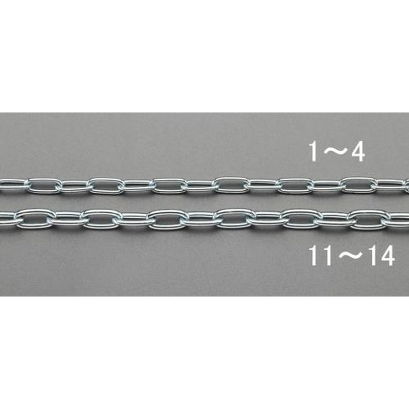 エスコ EA980TJ-1 2.0mmx2mリンクチェーン(スチール製) 1個(ご注文単位1個)【直送品】