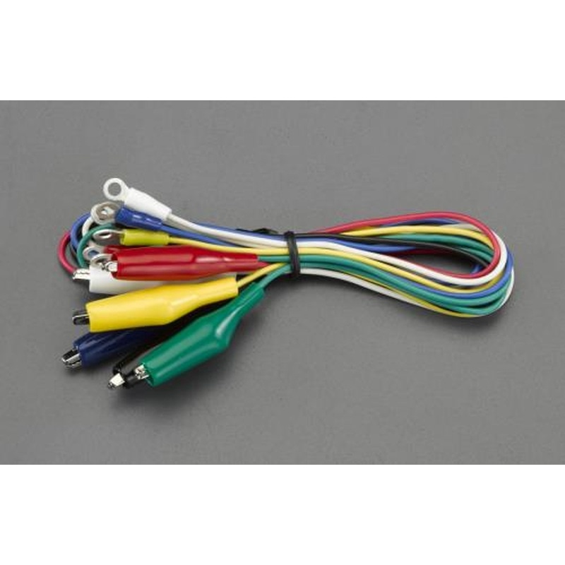 エスコ EA940DT-61 500mm/0.3mm2テストリード(クリップ・丸形端子/6本) 1個（ご注文単位1個）【直送品】