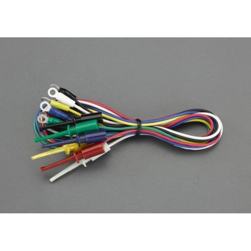 エスコ EA940DT-66 500mm/0.3mm2テストリード(クリップ・丸形端子/6本) 1個（ご注文単位1個）【直送品】