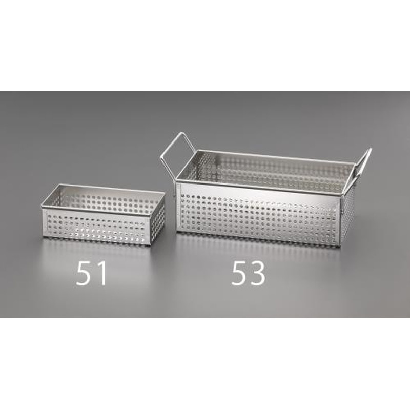 エスコ EA992CV-54 350x180x100mmバスケット(取手付・ステンレス製) 1個（ご注文単位1個）【直送品】