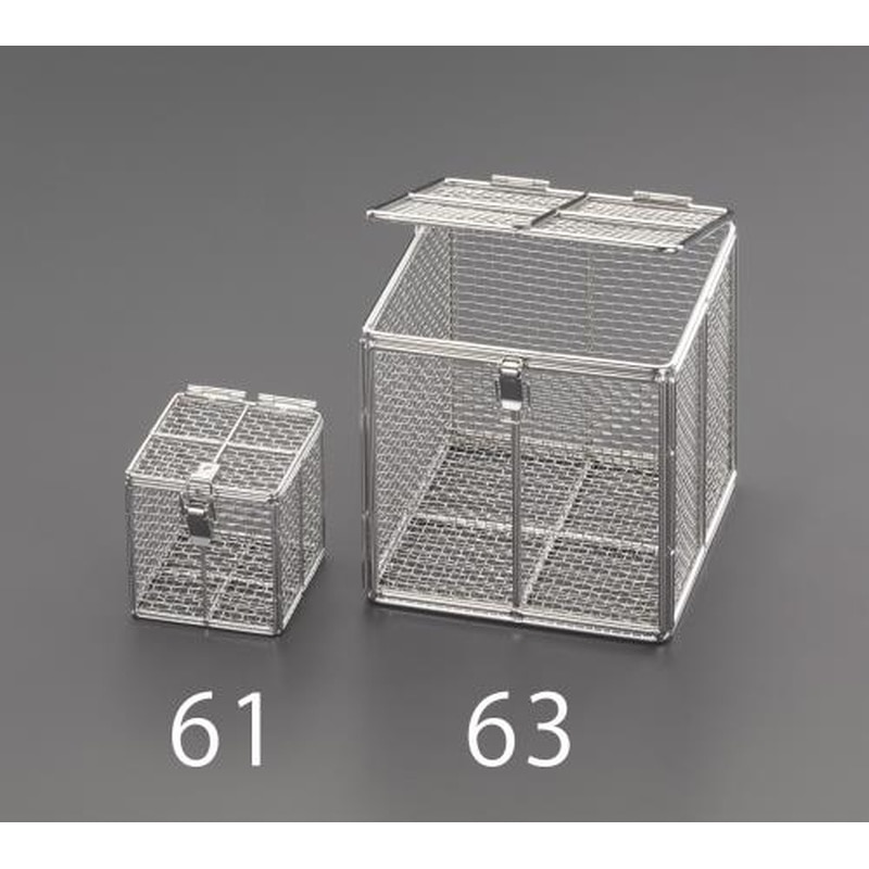エスコ EA992CV-61 100x100x100mmバスケット(フタ付ステンレス製) 1個（ご注文単位1個）【直送品】