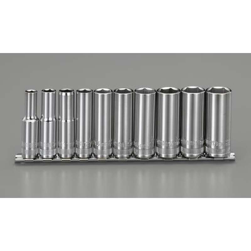 エスコ EA687BT 3/8”DR/8-19mmディープソケットセット 1個（ご注文単位1個）【直送品】
