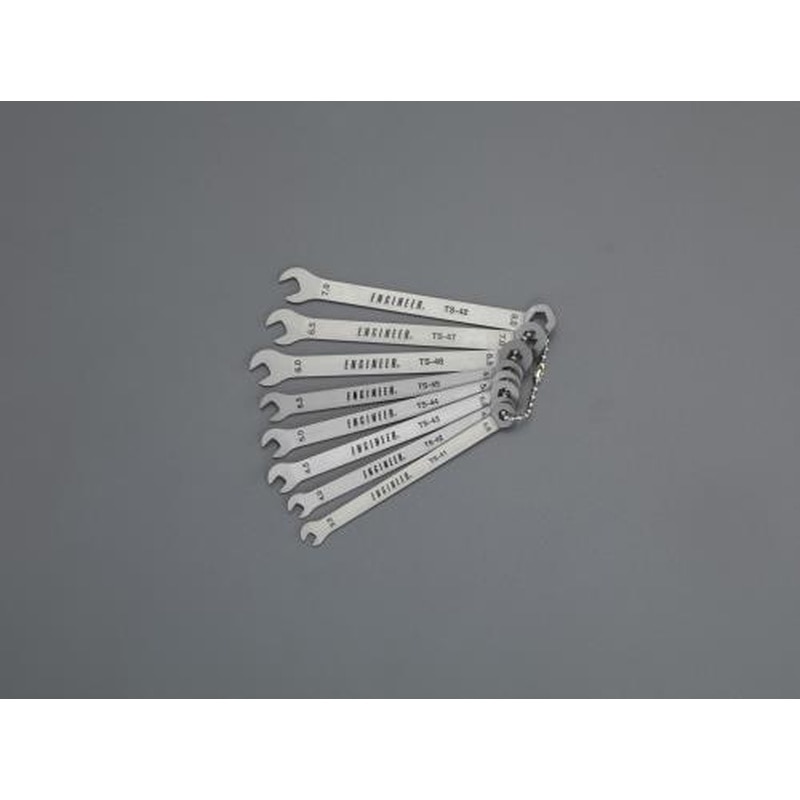 エスコ EA614CT 8本組片目片口スパナ(薄型・ステンレス製) 1個（ご注文単位1個）【直送品】