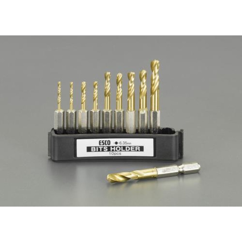 エスコ EA824DF 2.0-6.0mm/10本組六角軸ドリル(HSS) 1個（ご注文単位1個）【直送品】